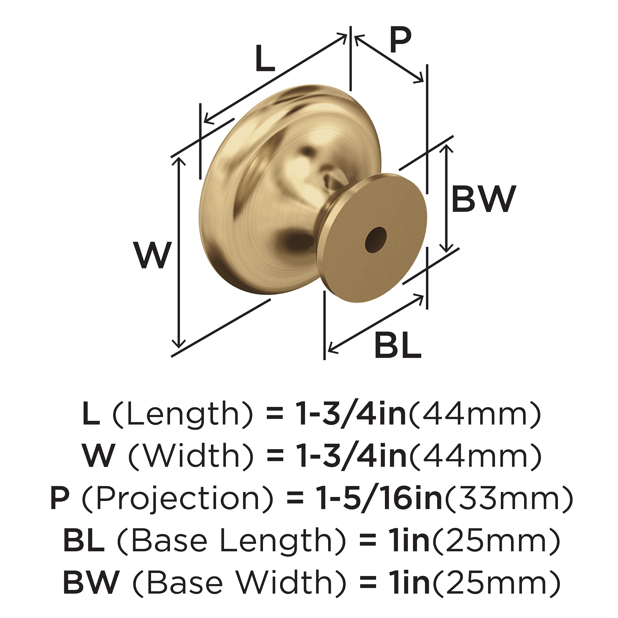 Amerock, Champagne Bronze, 1-3/4 inch (44mm) Diameter - Image 3