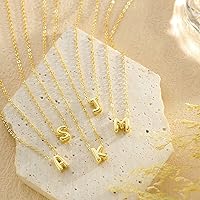 Vista 4 de Collar de letras doradas y plateadas, con inicial en capas para mujer, pequeños collares con dije, gargantilla delicada, collar lindo apilable