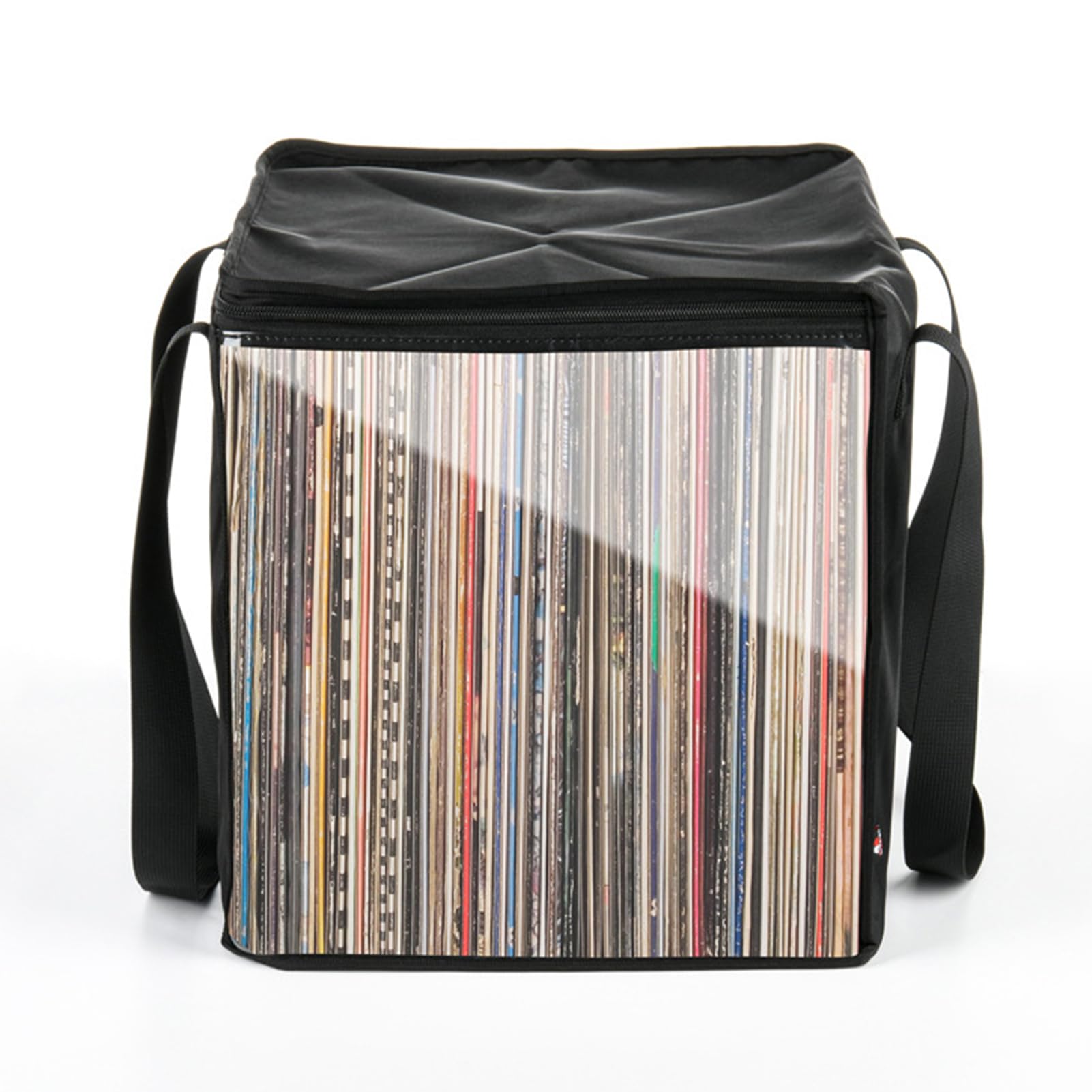 Borsa per Trasporto di Dischi in Vinile, Custodia Portatile per Dischi in Vinile, Organizer per Dischi con Coperchio Scatola Porta Raccolta per Contenere Fino A 50 Dischi LP