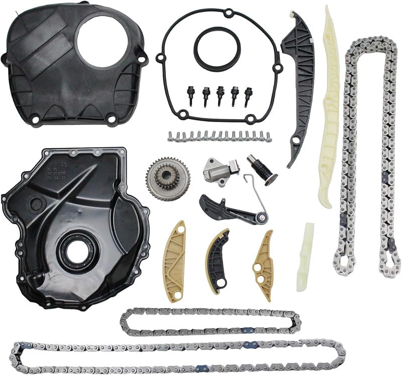Kit de corrente de distribuição EA888 ThpeMakcr com tampas, tensionadores e guias – 16 peças