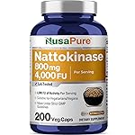 NusaPure Nattokinase 4000 FU 800mg, 200 Veggie Capsules (Vegan, Non-GMO)