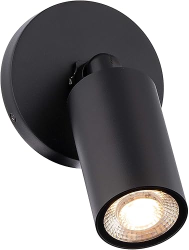 Cilindro LED sola ajustable interior o exterior luz de pared 3000K en negro