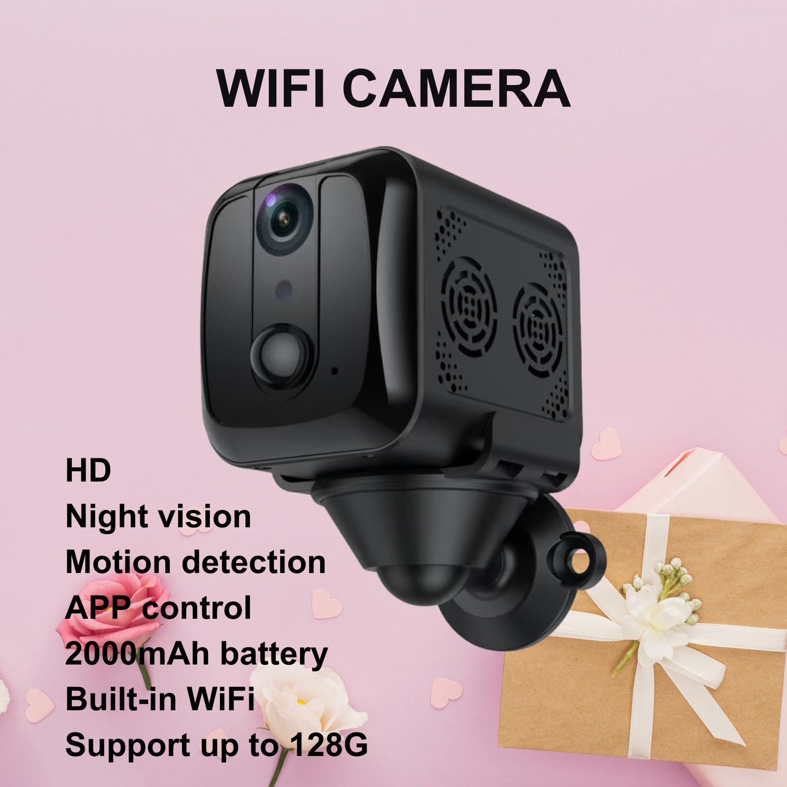 WOLF SHIELD HD WiFi Kamera Wewnętrzna, 30 Dni Czasu Oczekiwania, Mini Kamera WiFi, Kamera Wewnętrzna Do Bezpieczeństwa Domu, Noktowizor, Alerty Aktywowane Ruchem