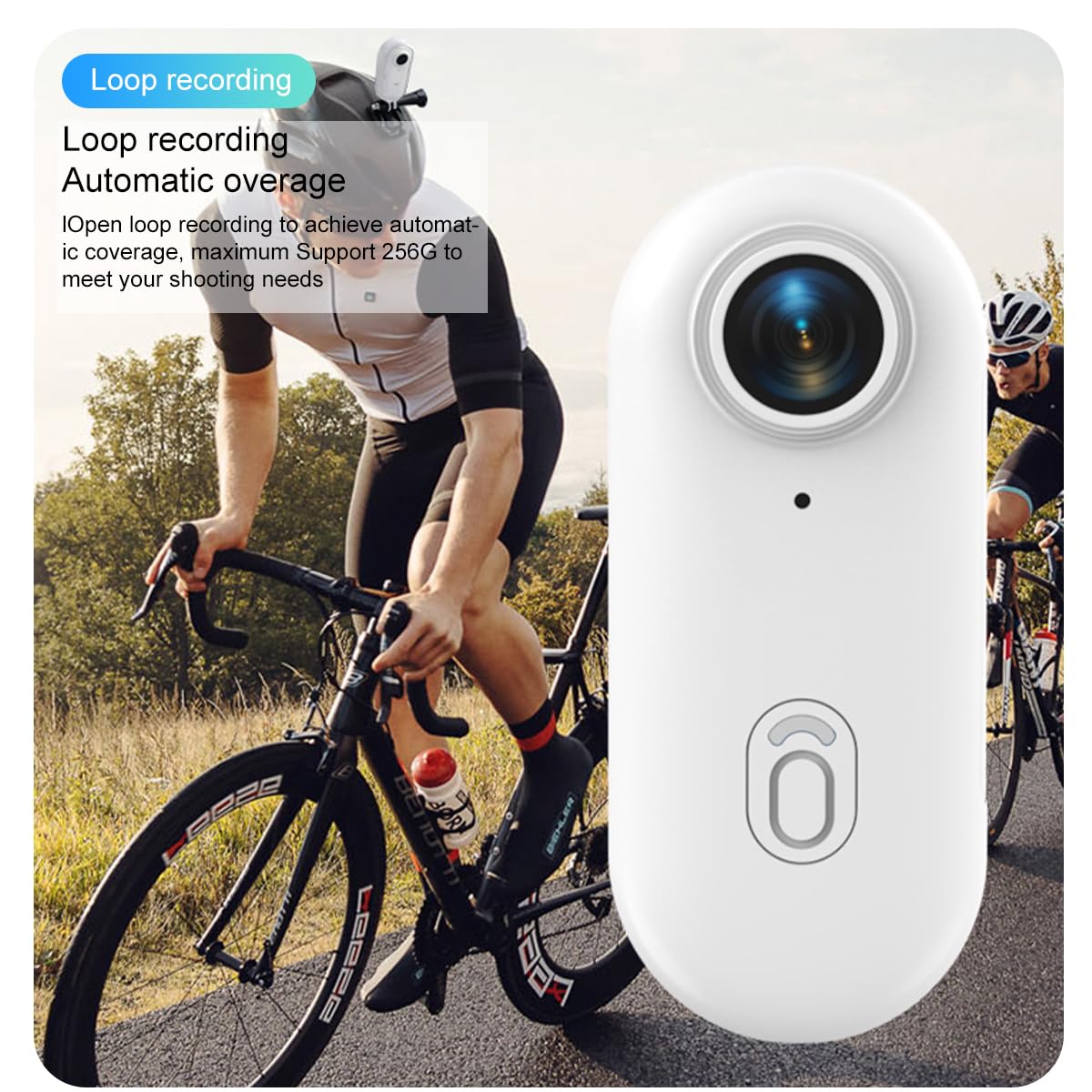 Winnes Mini Camera Sport 1080p WiFi Vlog Camera Vango de 120 °, cámara de Pulgar IP68 Impermeable a 30 m, batería de 800 mAh Adecuada para Bicicletas, esquí, Buceo, Animales (Black)