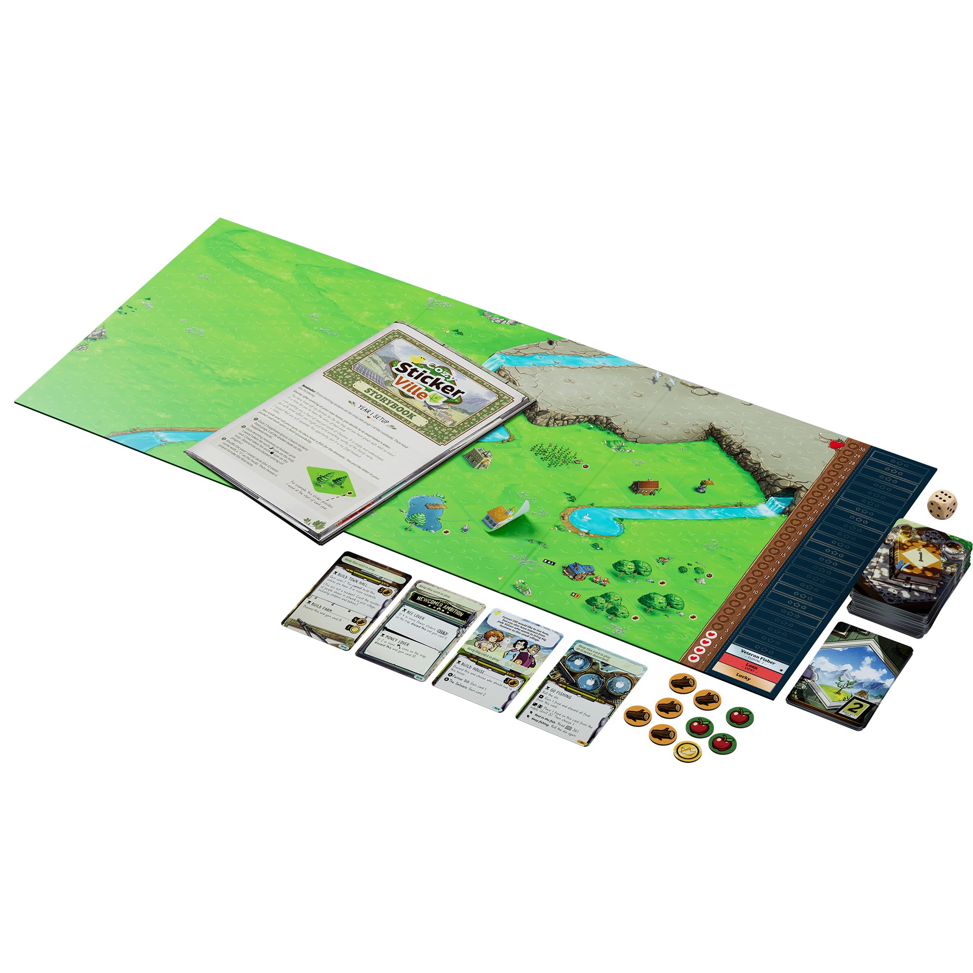 Asmodee Cozy Stickerville Juego de mesa familiar, a partir de 8 años, 1–6 jugadores, 30–45 minutos de duración