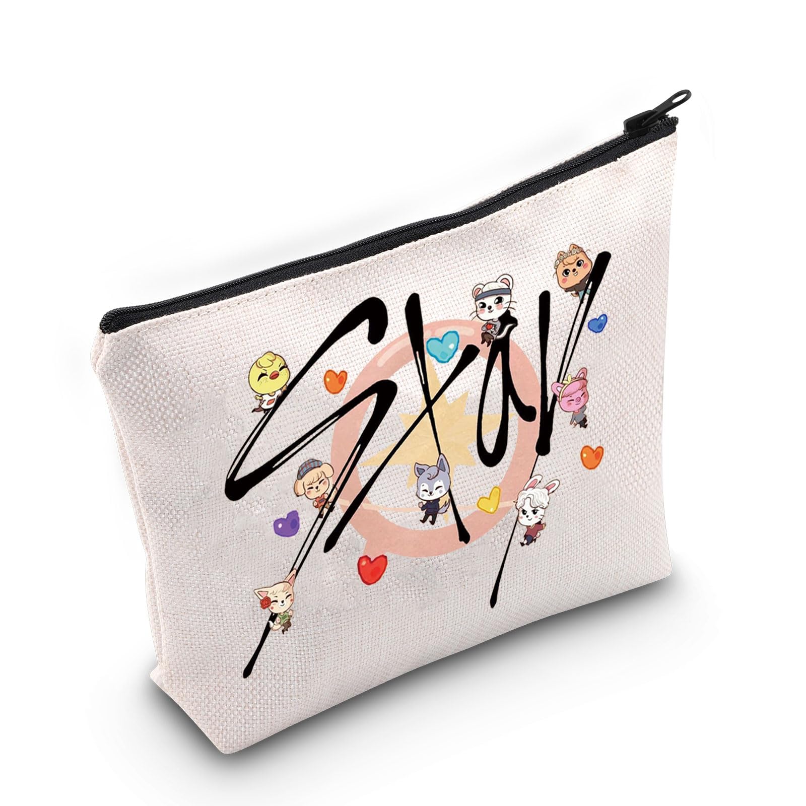 MYOSPARK Stay Fandom Makeup Bag SKZ K-POP Boy Group Gift SKZ Fans Makeup Bag Gift SKZ Character Cosmetic Bag K-POP Fans Gift K-POP Music Lover Merch (UK Stay Bag2)
