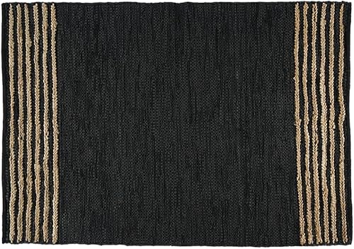 Miniatura 9 de GRUHUM Alfombra rectangular de yute de 4 x 6 pies, de fibra natural, tejida a mano, estilo bohemio, reversible, suave, trenzada, para interiores y