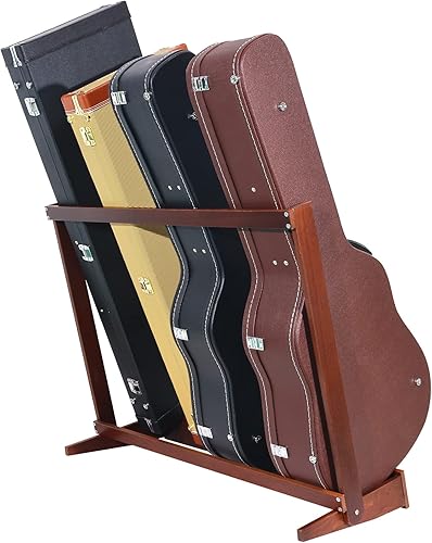 Vista 31 de Soporte para guitarra – 7 soportes de madera, diseño plegable para exhibición de guitarra clásica, acústica, eléctrica y bajo