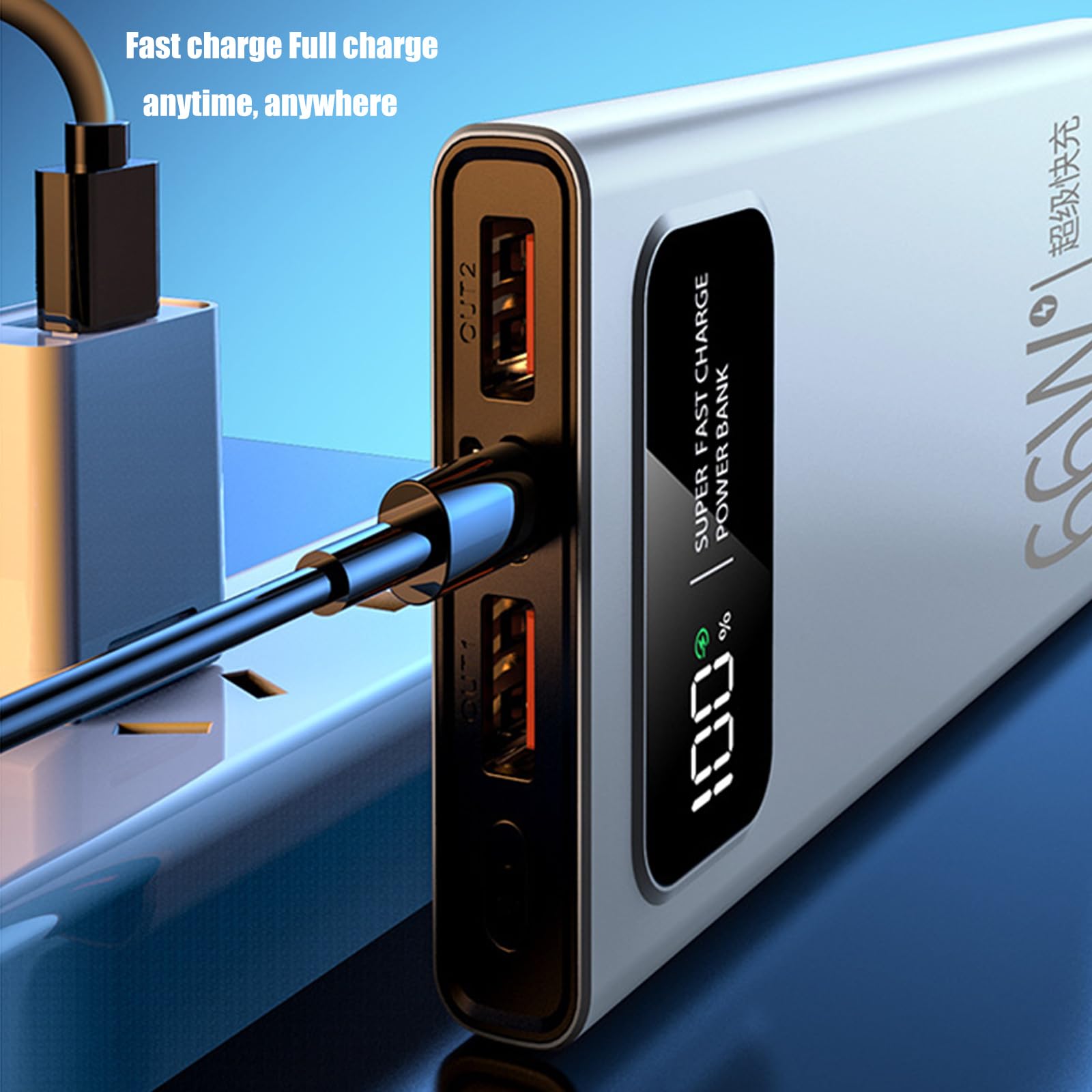 Adaptador de corriente móvil de 66 W, 20000/30000/40000 mA PD3.0 20 W, carga rápida bidireccional para estudiantes y viajeros