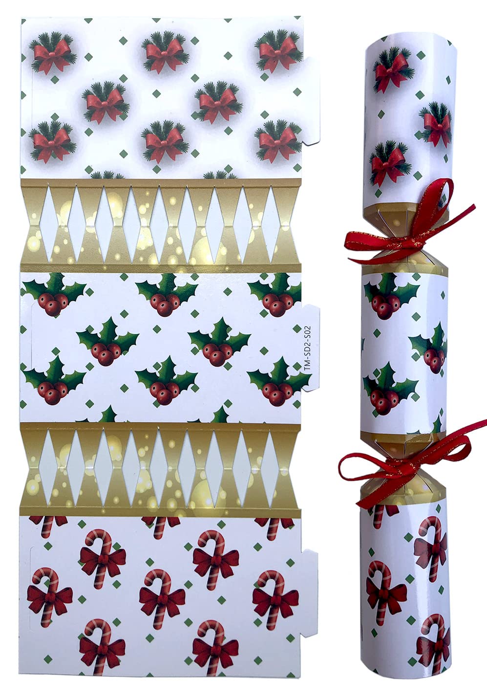 ToSSme 10 luxury crackers and 5 candy bags.by DIY Make and Fill Your Own Festive Seasonal Christmas Party (Leaf)