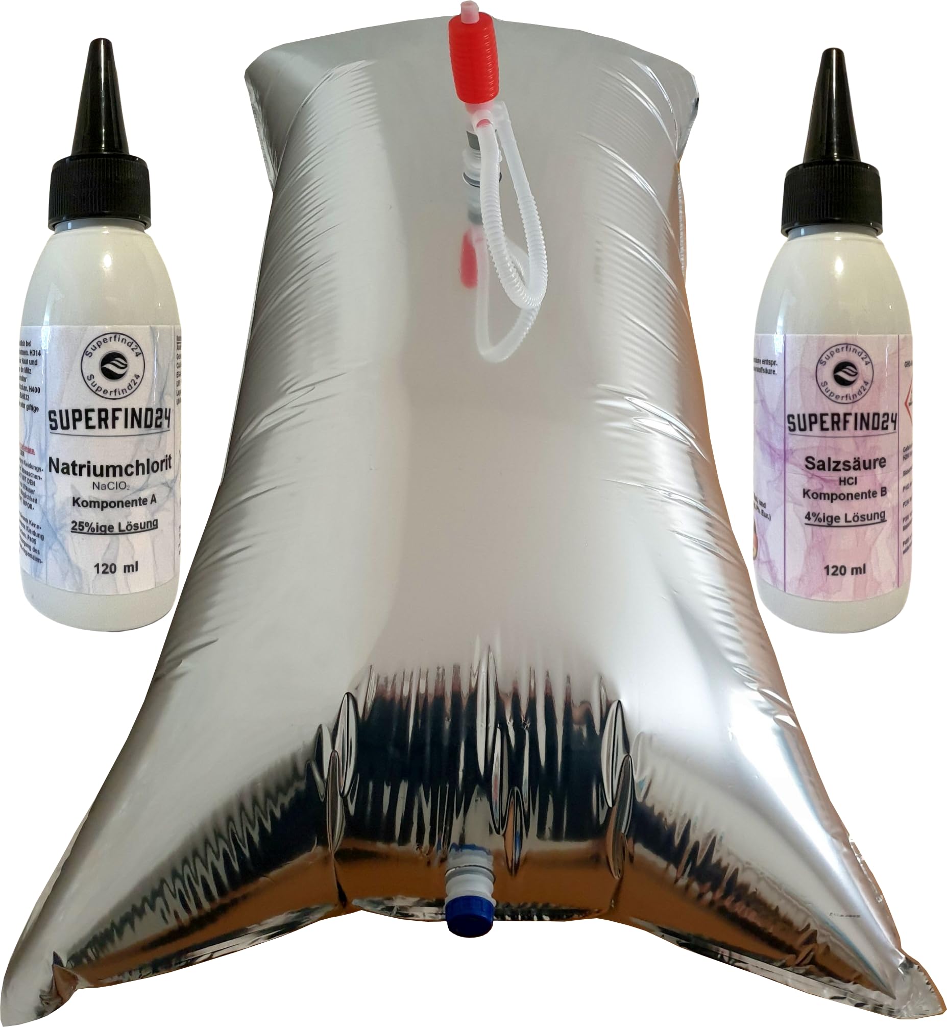 Superfind24 Water Bag, Water Bag, 220 Litre Prepper Water Emergency Prevention Set for the Bathtub Including Water Sterilization Disinfection Kit