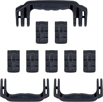 Pelican 1650 Replacement Handle & Latch Set by ColorCase - Black Handles & Double Throw Latches