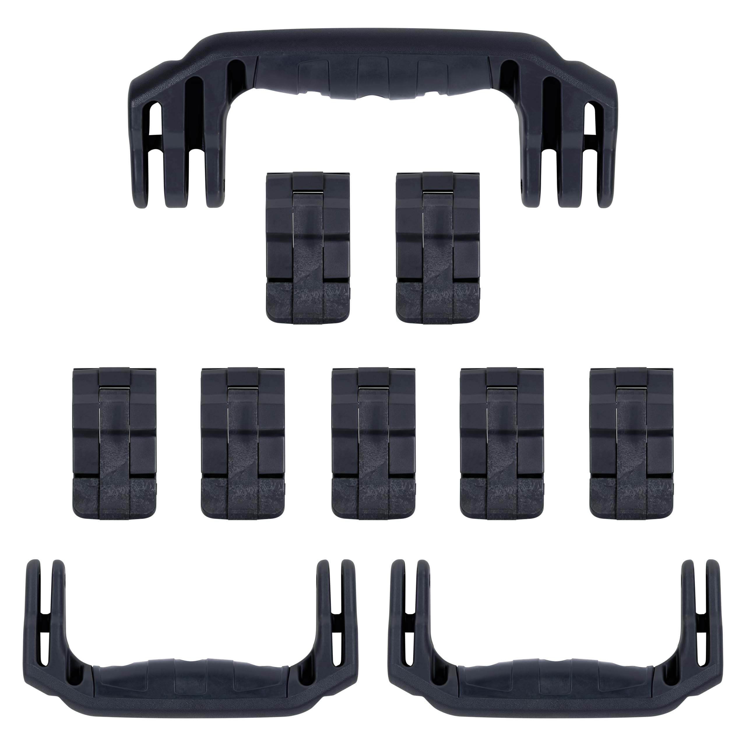 Pelican 1650 Replacement Handle & Latch Set by ColorCase - Black Handles & Double Throw Latches