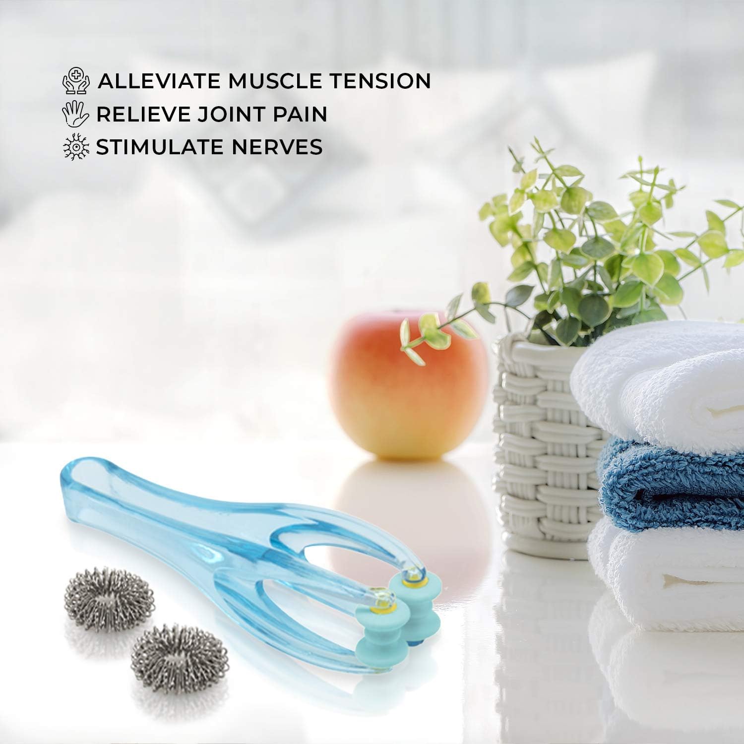 Lindo FingerCare Massager - Finger Massage System, Includes One Finger Roller and Two Massage Rings