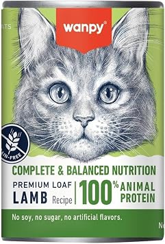 Wanpy Kuzulu Tahılsız Yetişkin Kedi Konservesi, Premium Loaf, 375 gr