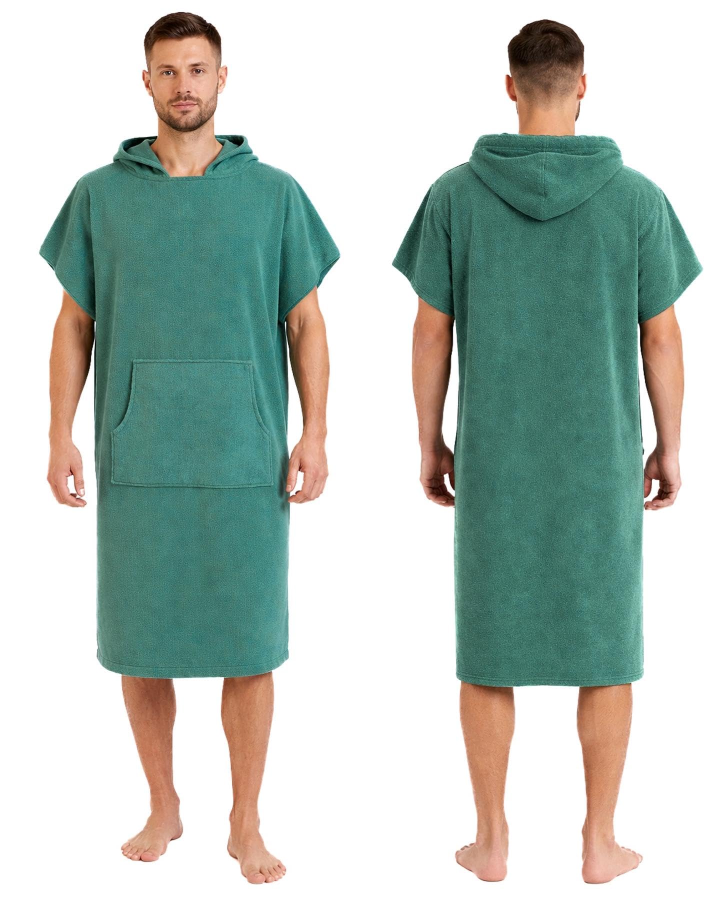 Adore Changing Robe - Quick Dry Hooded Towel Poncho - Microfibre Beach Swim Surf - L/XL - Teal