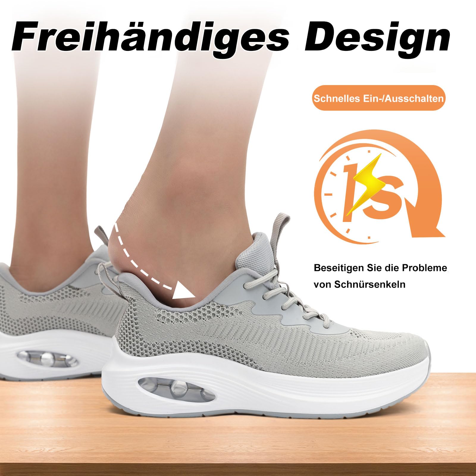 ZYEN Damen breite füße Schuhe, luftgepolsterte extra breite Schuhe, atmungsaktive Sportschuhe, leichte und Bequeme Damen-Laufschuhe, Sneaker für das Training im Fitnessstudio