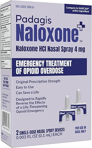 Naloxone HCI Nasal Spray, 4 mg - Tratamiento de emergencia para sobredosis de opioides - Reversión de sobredosis de opioides de respuesta rápida, 2