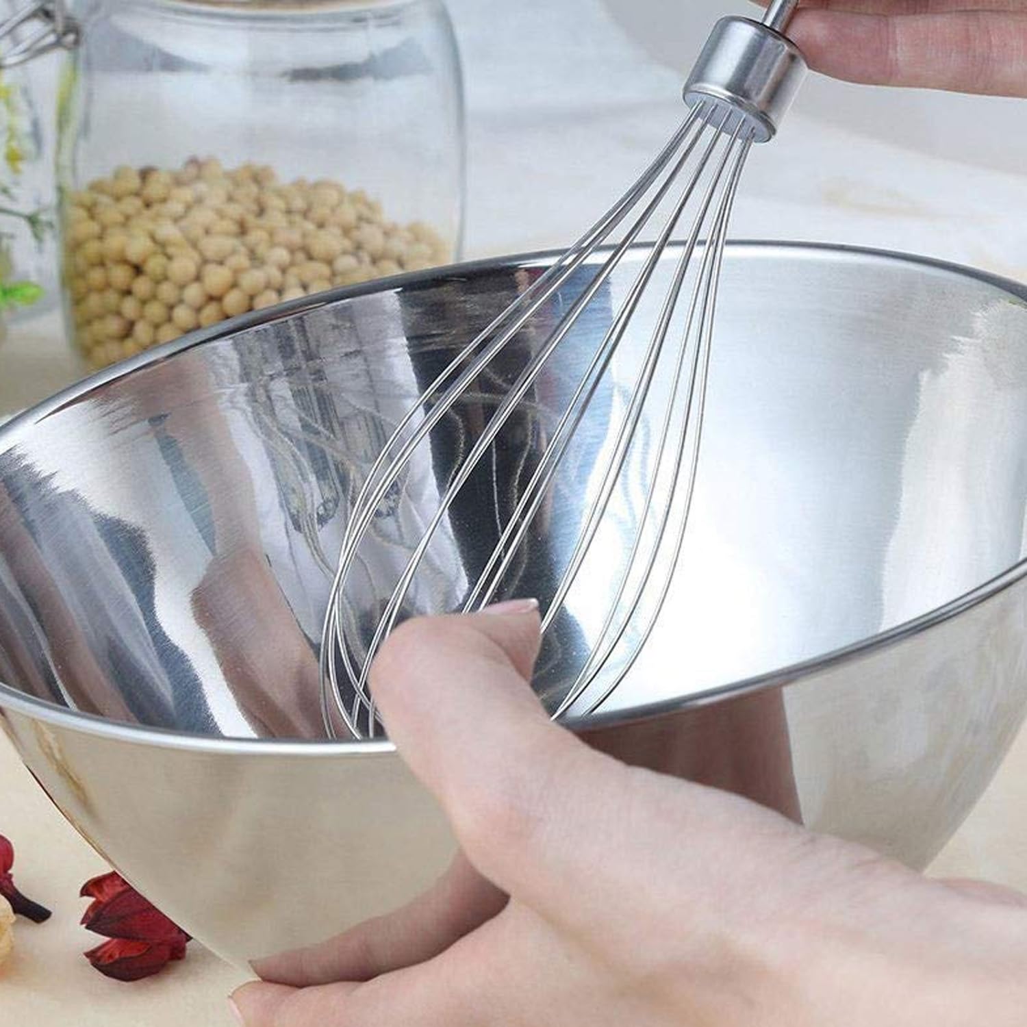 Bilancia Digitale con Ciotola - Bilancia con Display LCD con Multifunzione e Funzione Tara, in Acciaio Inox, Ciotola di 2L, Portata fino a 5Kg