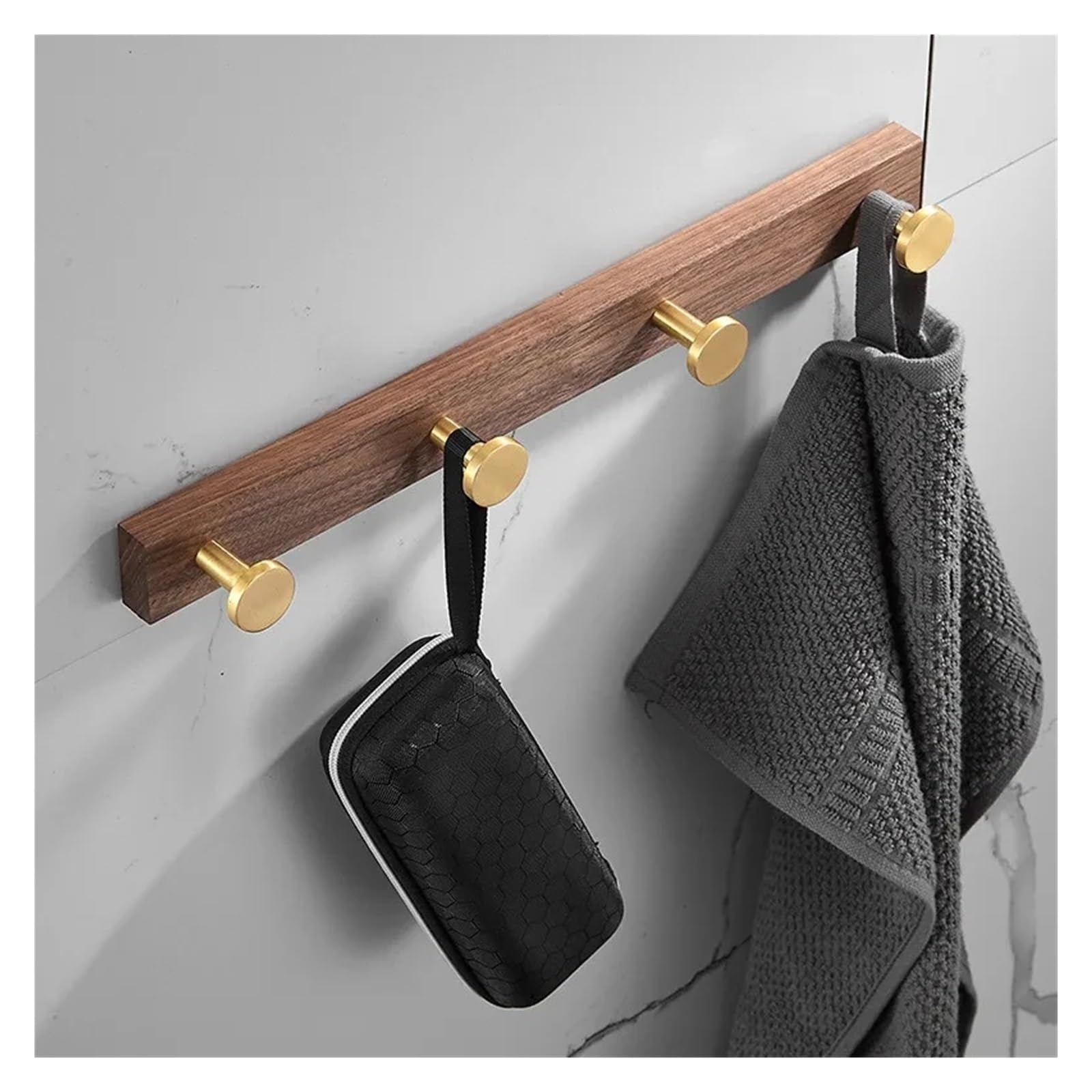 Ganci Appendiabiti Gancio For Accappatoio, For Vestiti, Portasciugamani, Ganci For Asciugamani In Legno E Alluminio, Da Cucina per bagno o cucina(Style 3)