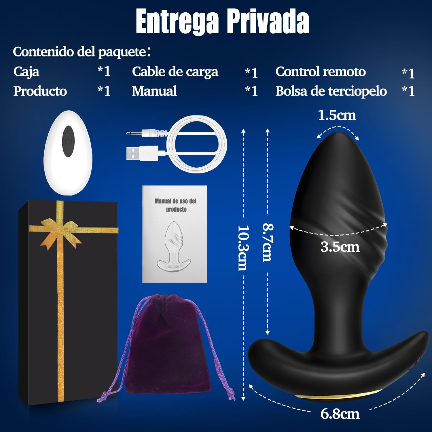 Plug Anal Dilatador Anal Juguetes Eróticos para Pareja Sexuales Plug Anales,con Vibración Vibrador Mando Distancia Vibradorador Mujer Juguetes Eróticos Juguetes Sexuales Vibradores para Hombres (Nero)