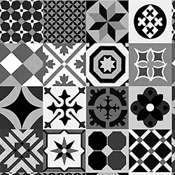 Papel de Parede Adesivo Lavável e Impermeável | Ideal para Banheiro e Pia da Cozinha | Fosco, Imitação Azulejo Preto | Rolo 3m