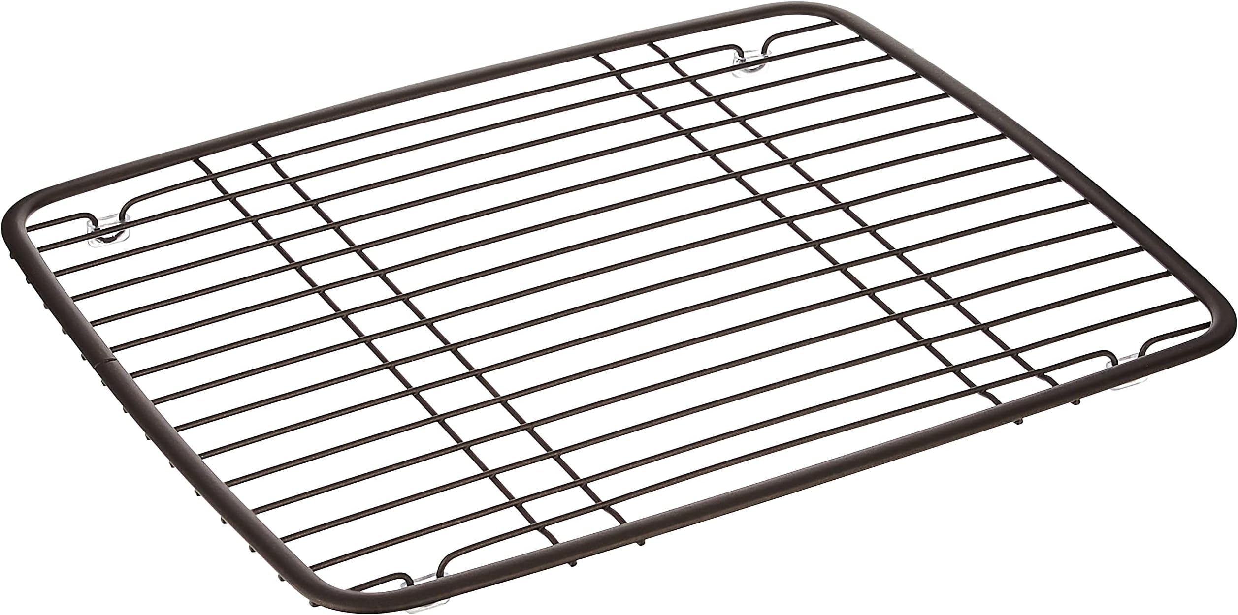 InterDesignLarge Metal Sink Grid, Non-Skid Dish Protector for Kitchen, Bathroom, Basement, Garage, Carbon Steel, Bronze, S
