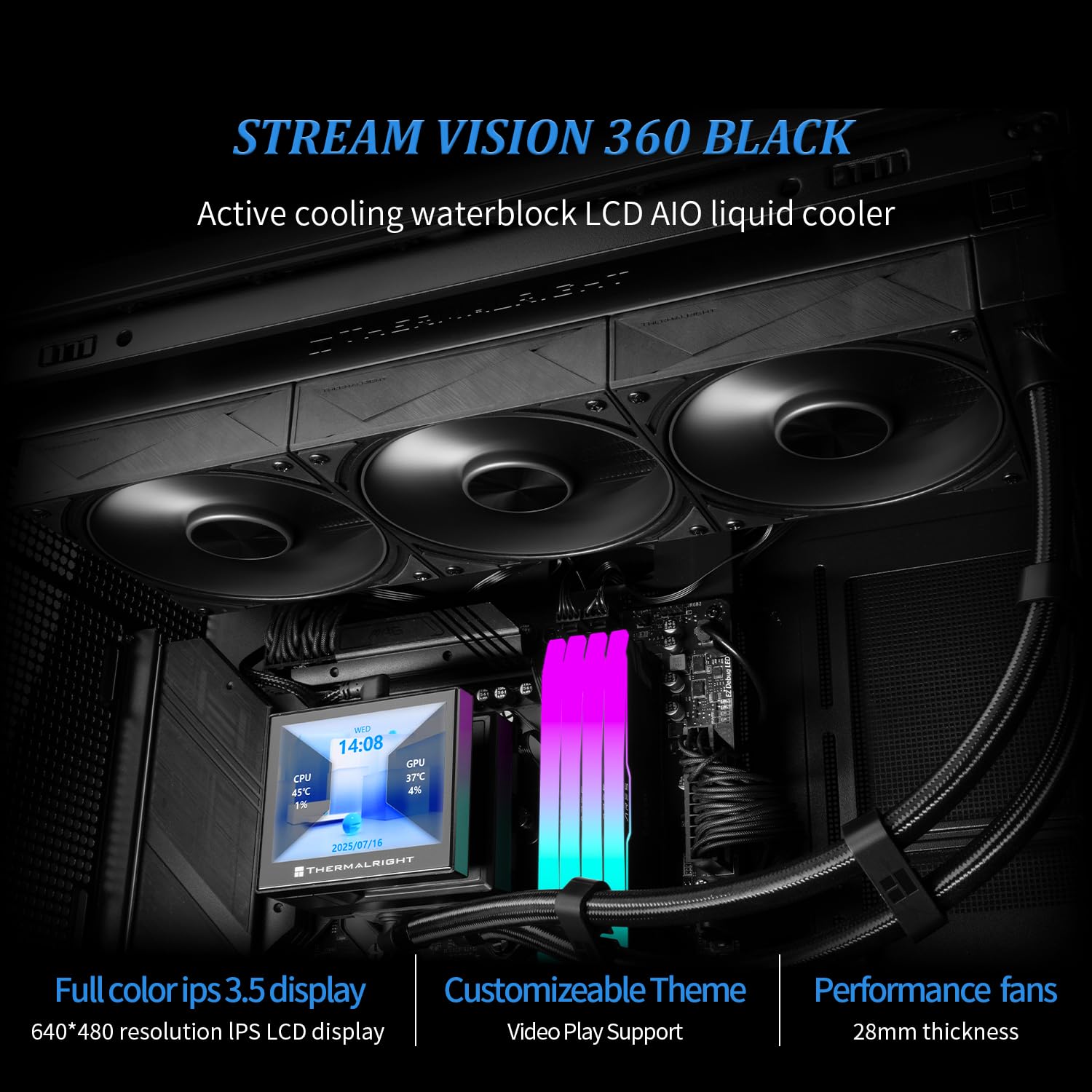 Amazon.com: Thermalright Stream Vision 360 Black-AIO Liquid Cooler