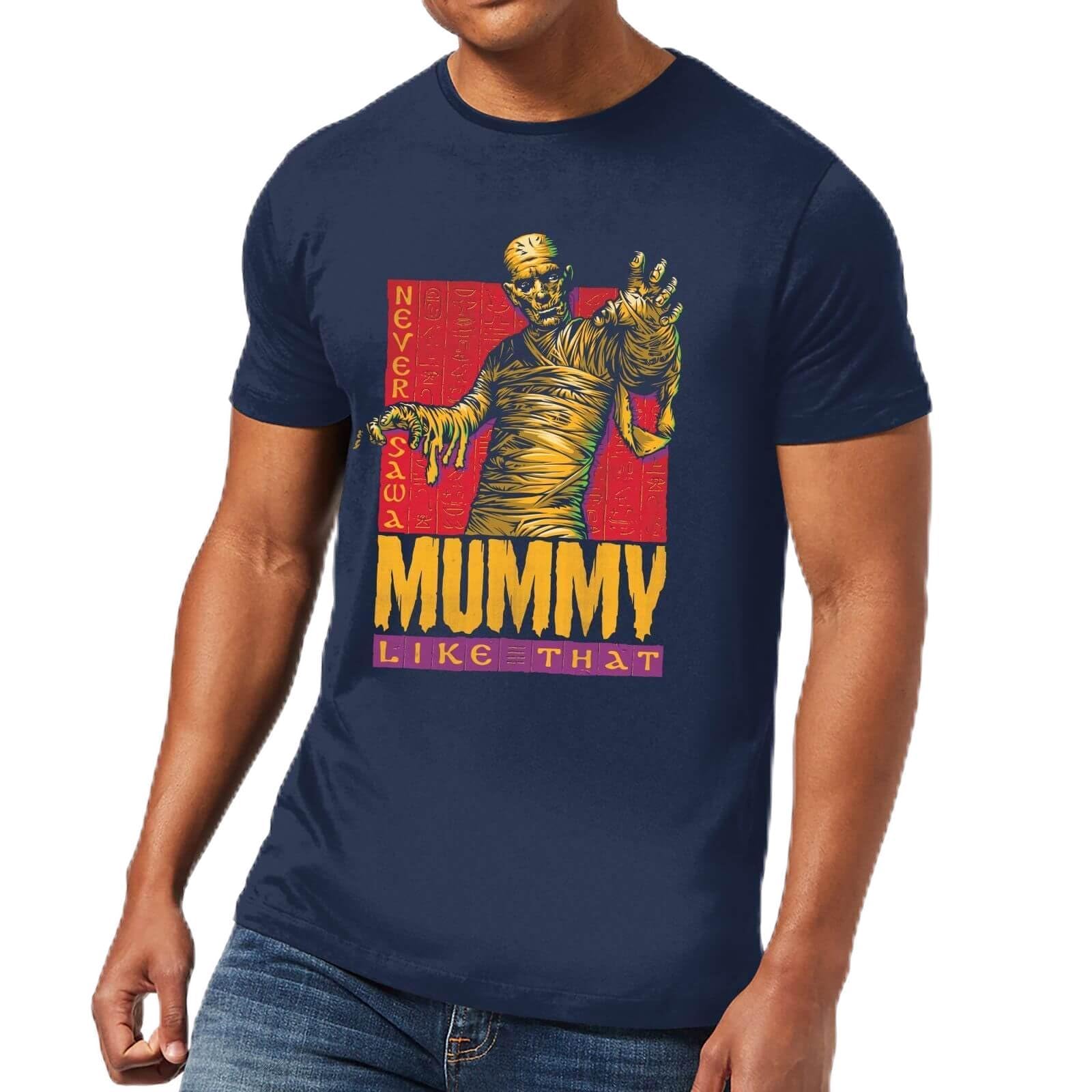 Zavvi Unisex Multi Universal Monsters The Mummy Retro Men's T-Shirt - Navy M
