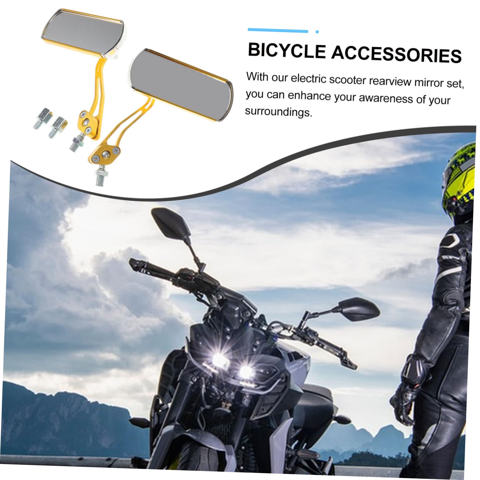 Hemobllo 2pezzi Specchietto Retrovisore Per Bicicletta e Scooter Elettrici Specchietti Retrovisori Regolabili Per Accessori Per Biciclette e Mountain Bike