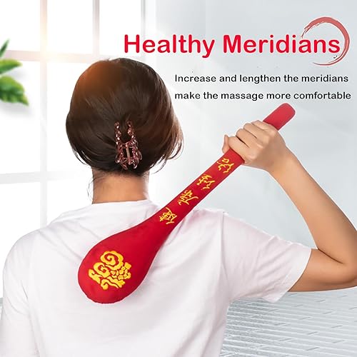 Miniatura 3 de Ajmnosilkk Palillo de masaje de espalda de 2 piezas, palo de martillo de masaje corporal, martillo meridiano de ritmo manual, equipo de masaje de