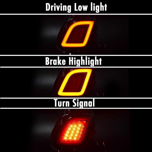 Miniatura 3 de GeeGee Conjunto de luz antiniebla LED de lente roja superior compatible con Toyota Highlander 2015, 2016, 2017, 2018, funciona como lámpara