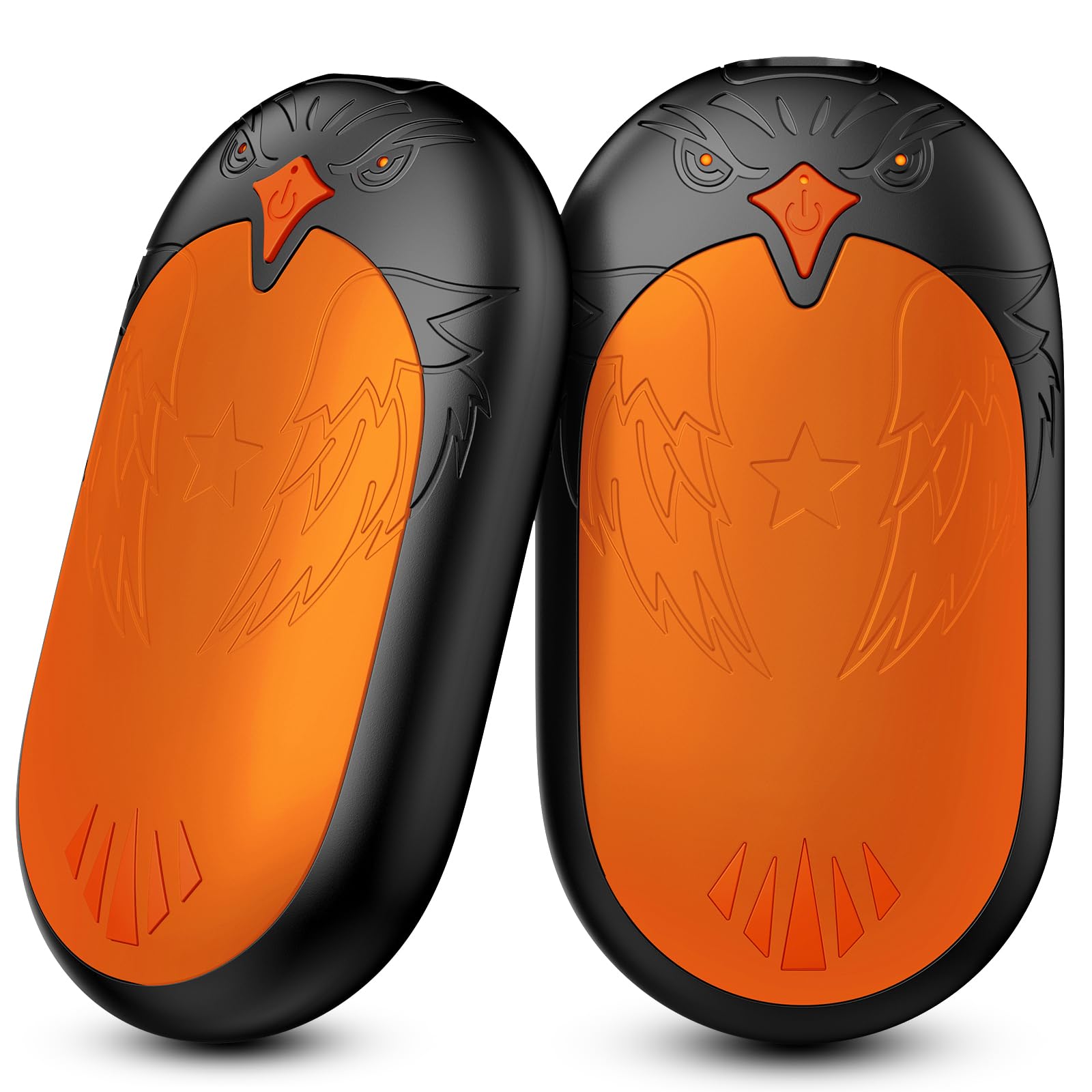 Hand Warmers Rechargeable 2 Pack, 2 in 1 Electric Handwarmers Reusable, Hand Warmer 24 Hrs Warmth 3 Levels Heat Portable Pocket Heater, Double-Sided Heating Warmers Great for Winter Gift -Orange — image 1