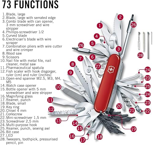Victorinox Swiss Champ XXL Couteau Suisse Multifonction Couteau de poche Cadeau 73 fonctions Lame Grande Lame Petite - 4