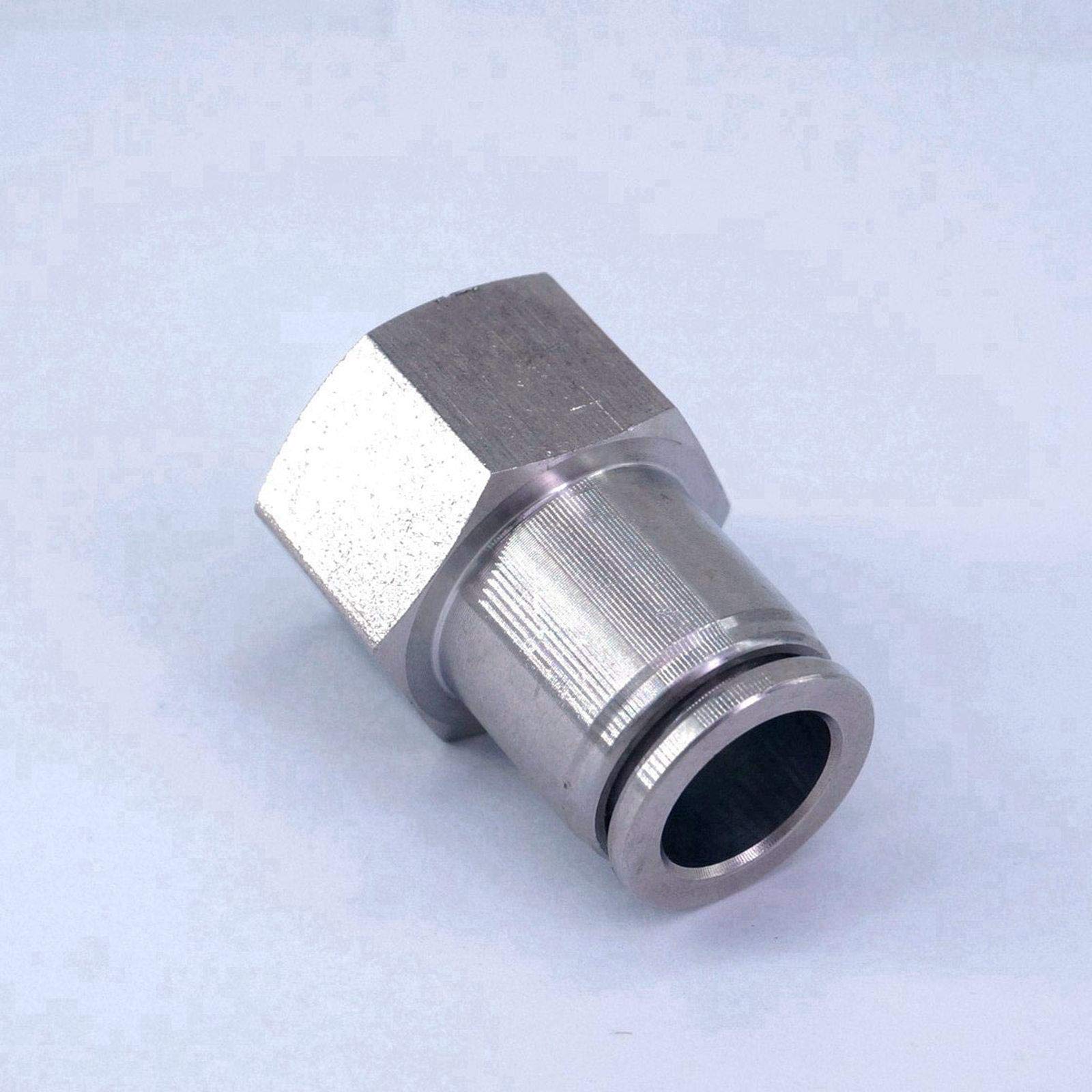 Tool Part For Pneumatic 304 Stainless Steel Straight Push In Contor Tube OD 12mmx1/2BSP Female Quick Fitting Metal
