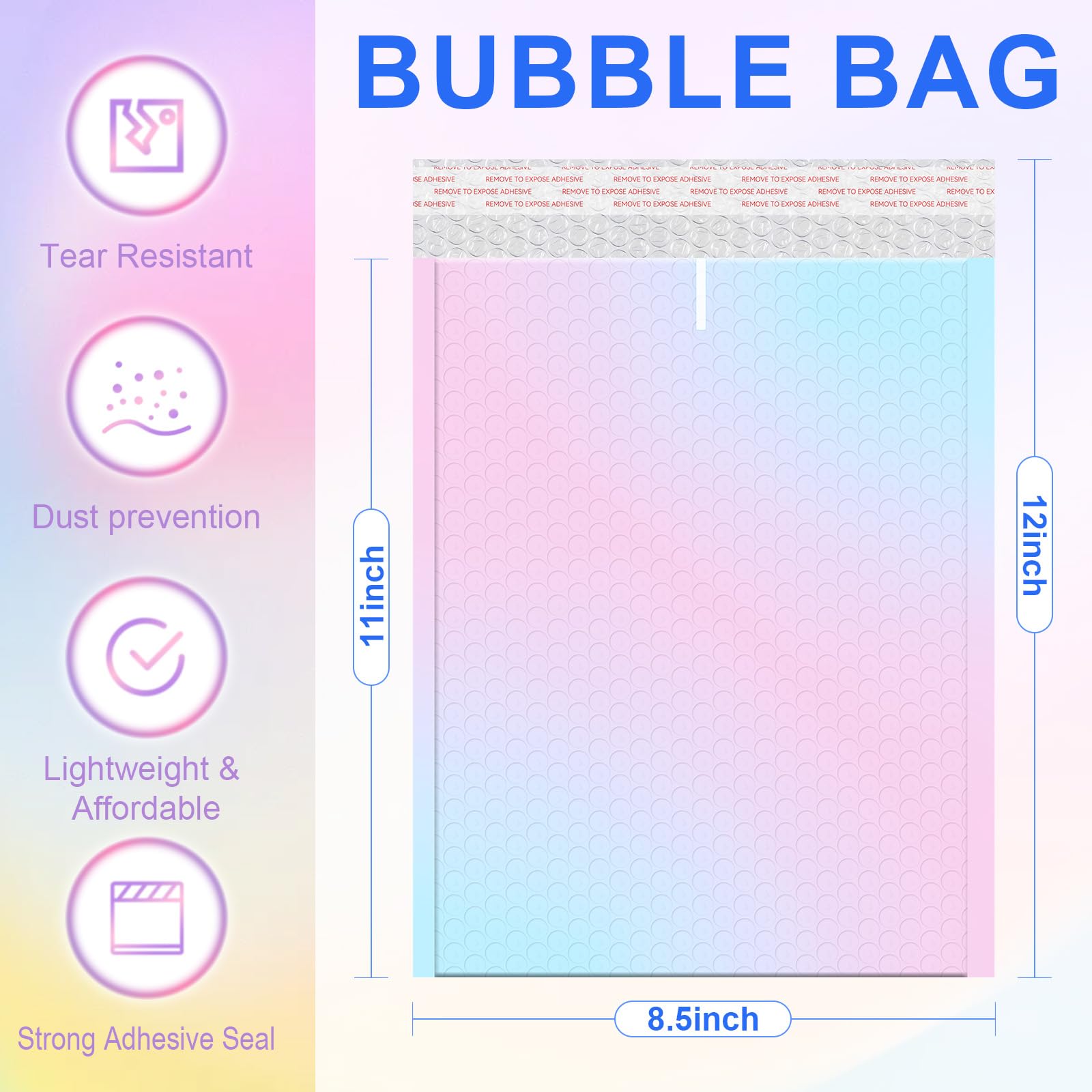 Juego de 35 sobres de burbujas de 8 x 11 pulgadas, sobres de envío morados, sobres acolchados de burbujas