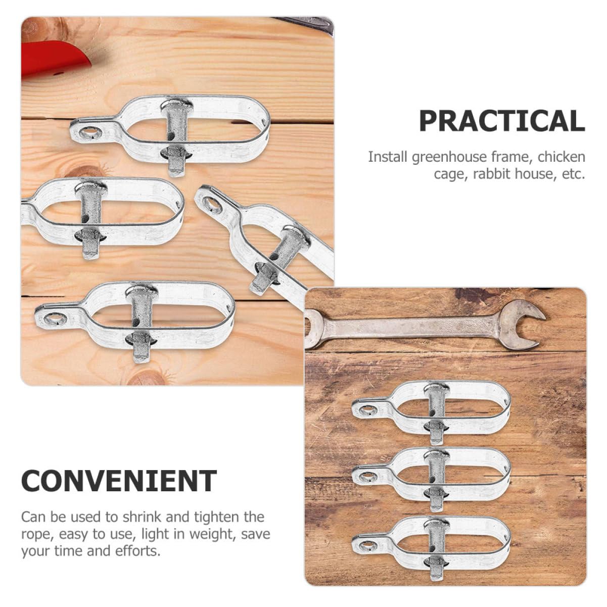 SOLUSTRE 10pezzi Tenditore Heavy Duty Per Recinzioni Strumento Tensionamento Robustissimo Per e Facile Usare e Portatile