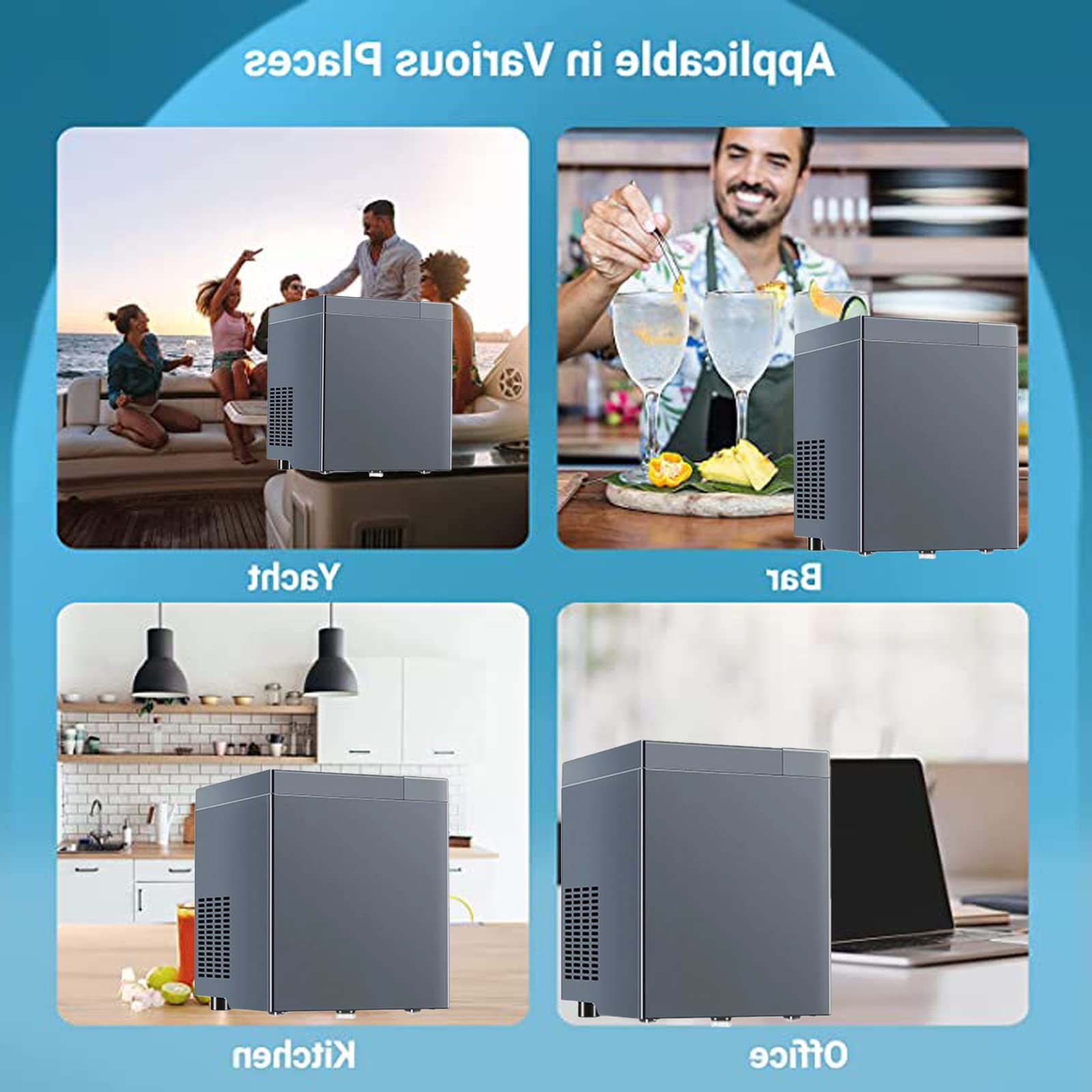 Maquina de Hielo Profesional Maquina Hielo Grande 10KG en 24 H Ice Maker Profi