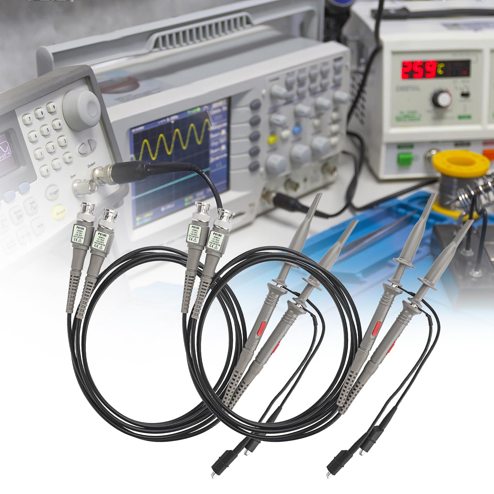 Sumnacon Oscilloscope Probes - 100MHz 300V Clip -2