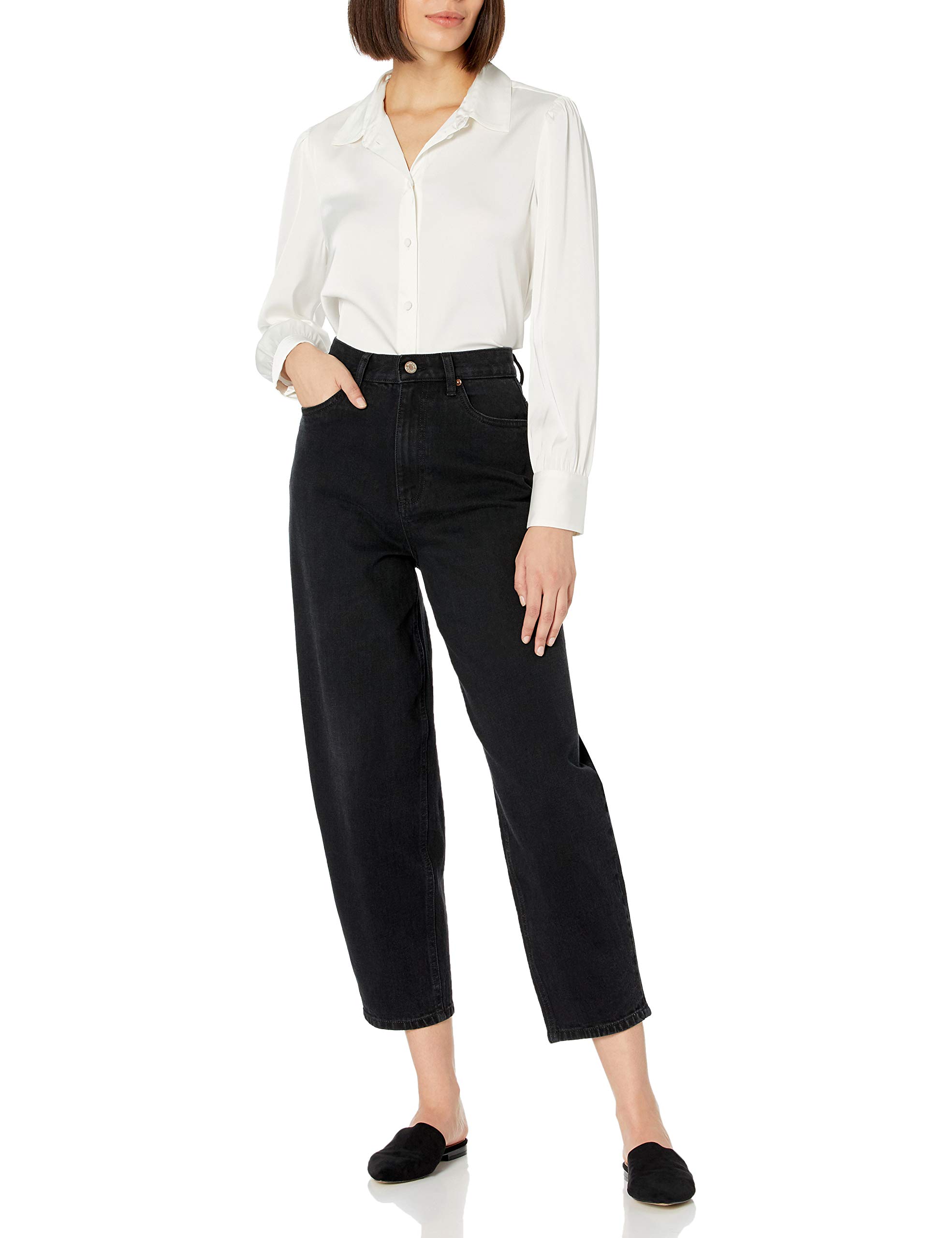 The Drop Women's @Lucyswhims Long-Sleeve Button-Down Stretch Satin Shirt