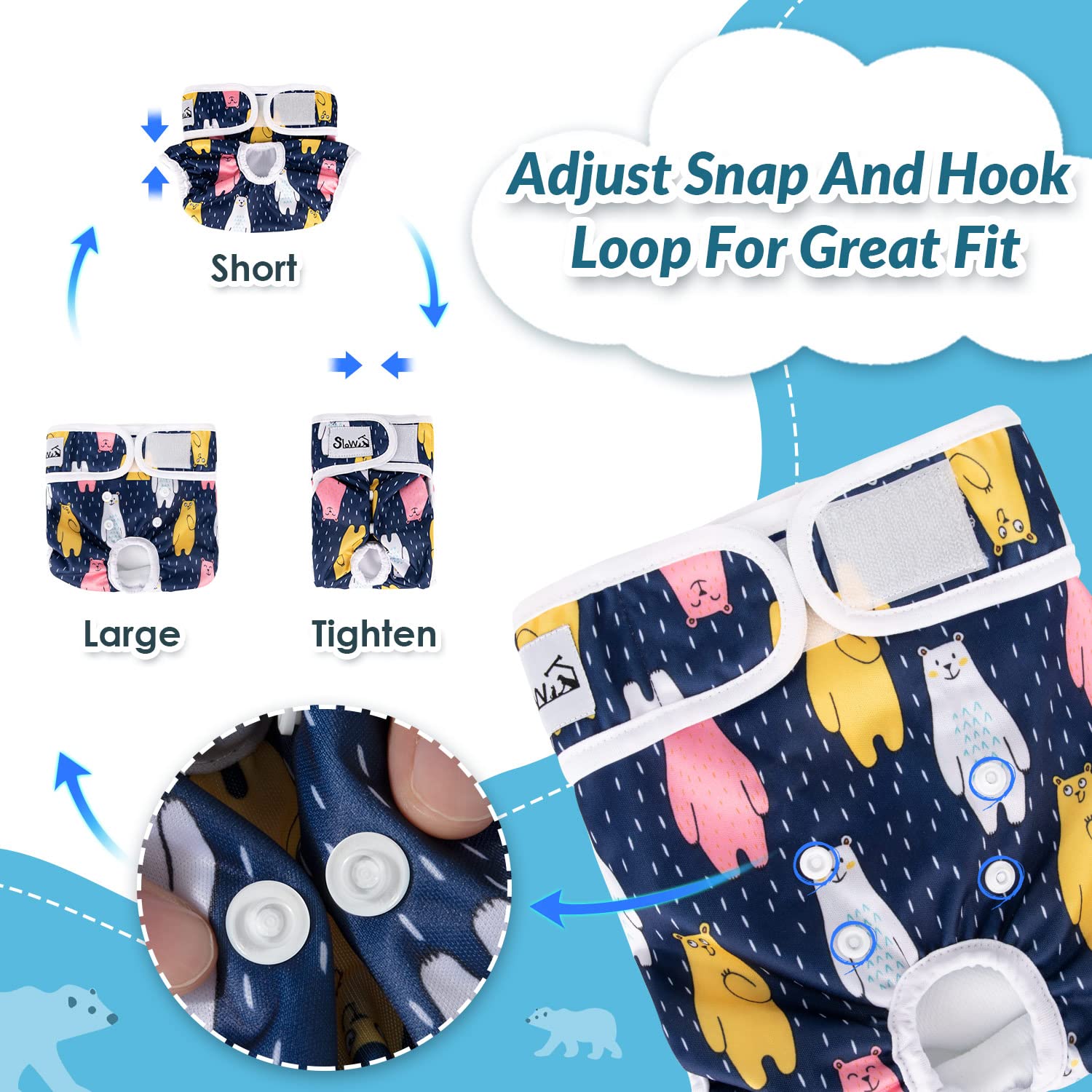 SlowTon Reusable Dog Nappies Female - Image 2