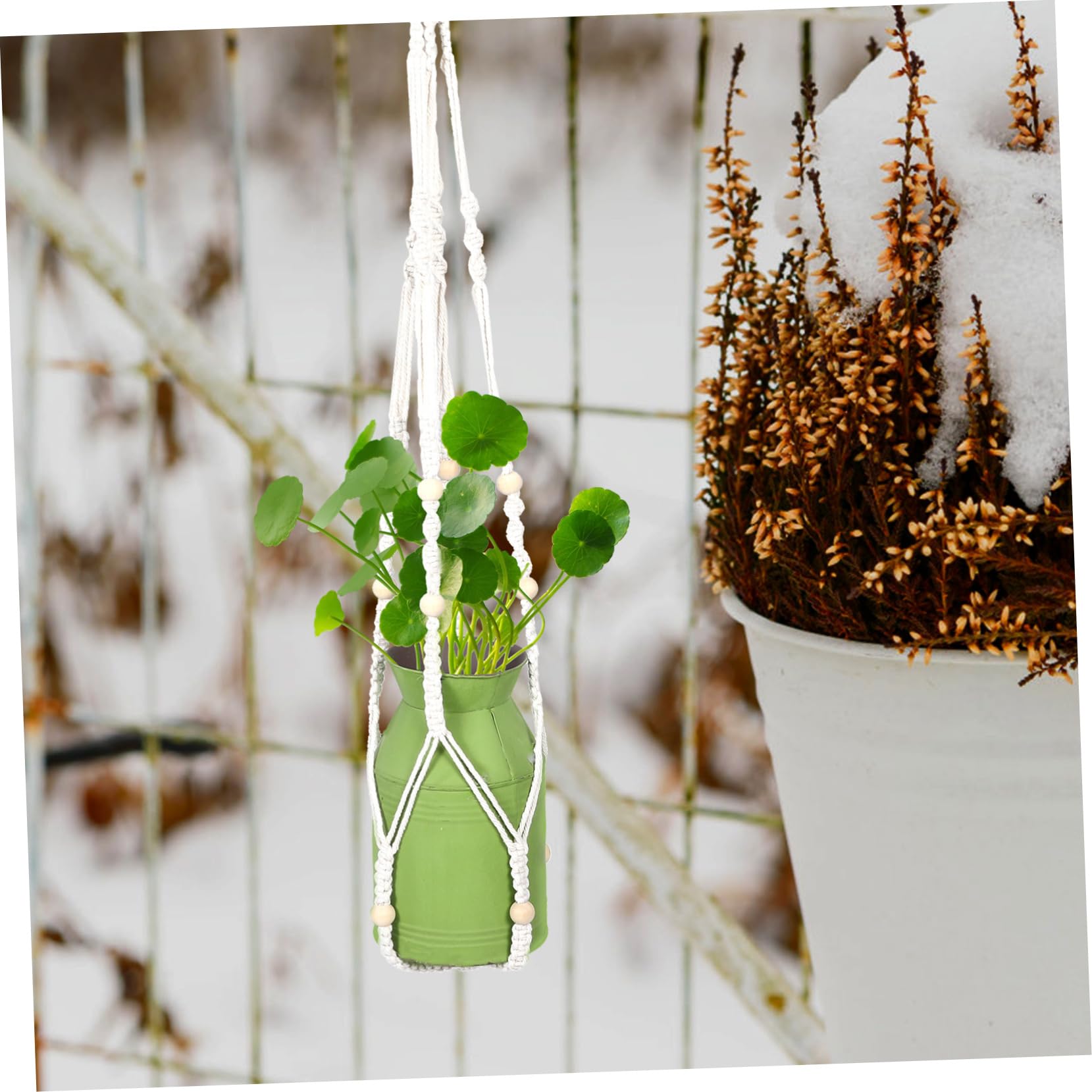 Kisangel Lot De 5 Paniers De Suspension pour Plantes Filets De Suspension pour Plafond Supports Multifonctionnels pour Plantes Suspendues pour Chambre À Coucher Et Jardin 2 Pièces X 5