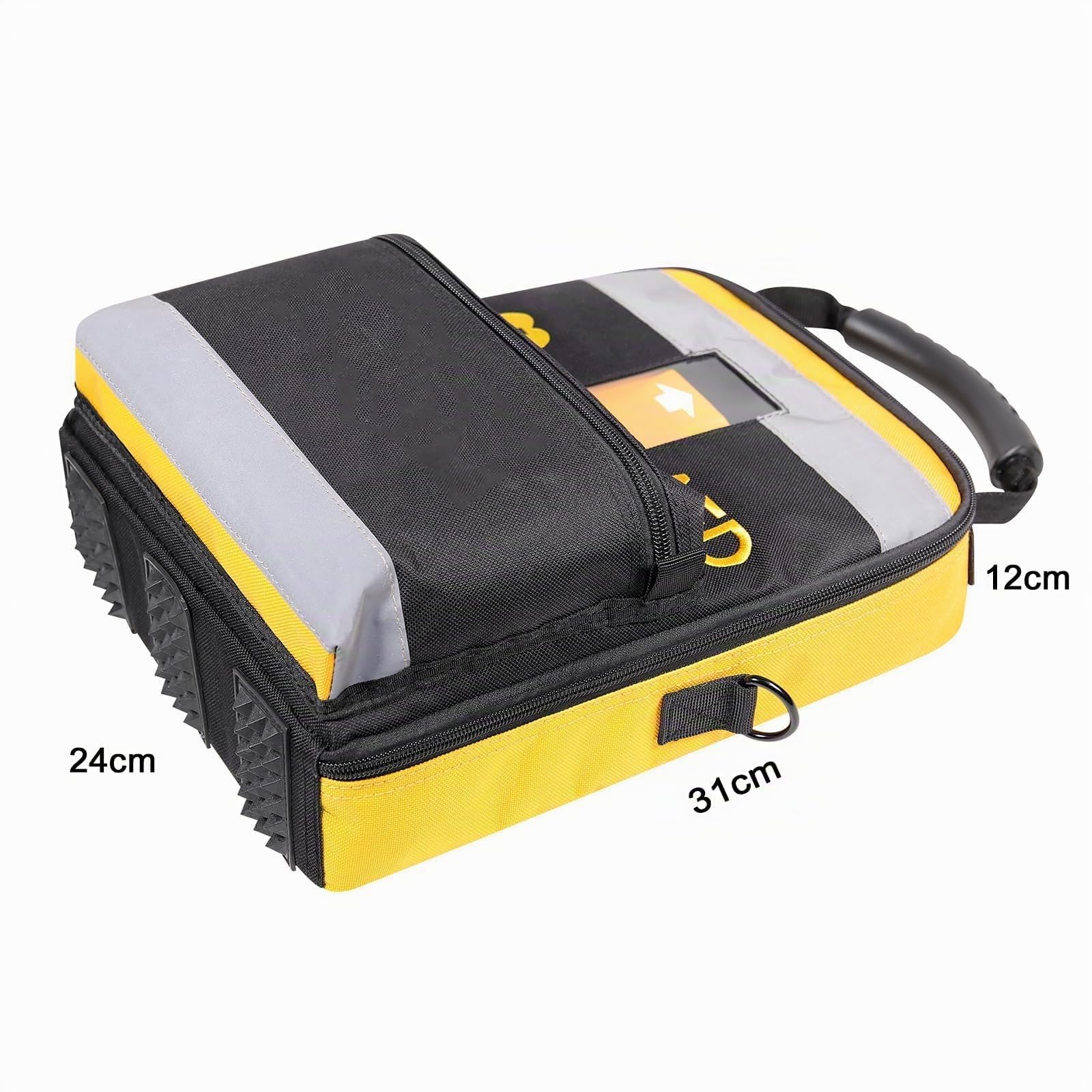 Borsa Porta Defibrillatore AED, Portatile con Spallacci Regolabili e Strisce Riflettenti per Uso Domestico, Ufficio, Ospedale e Pubblico
