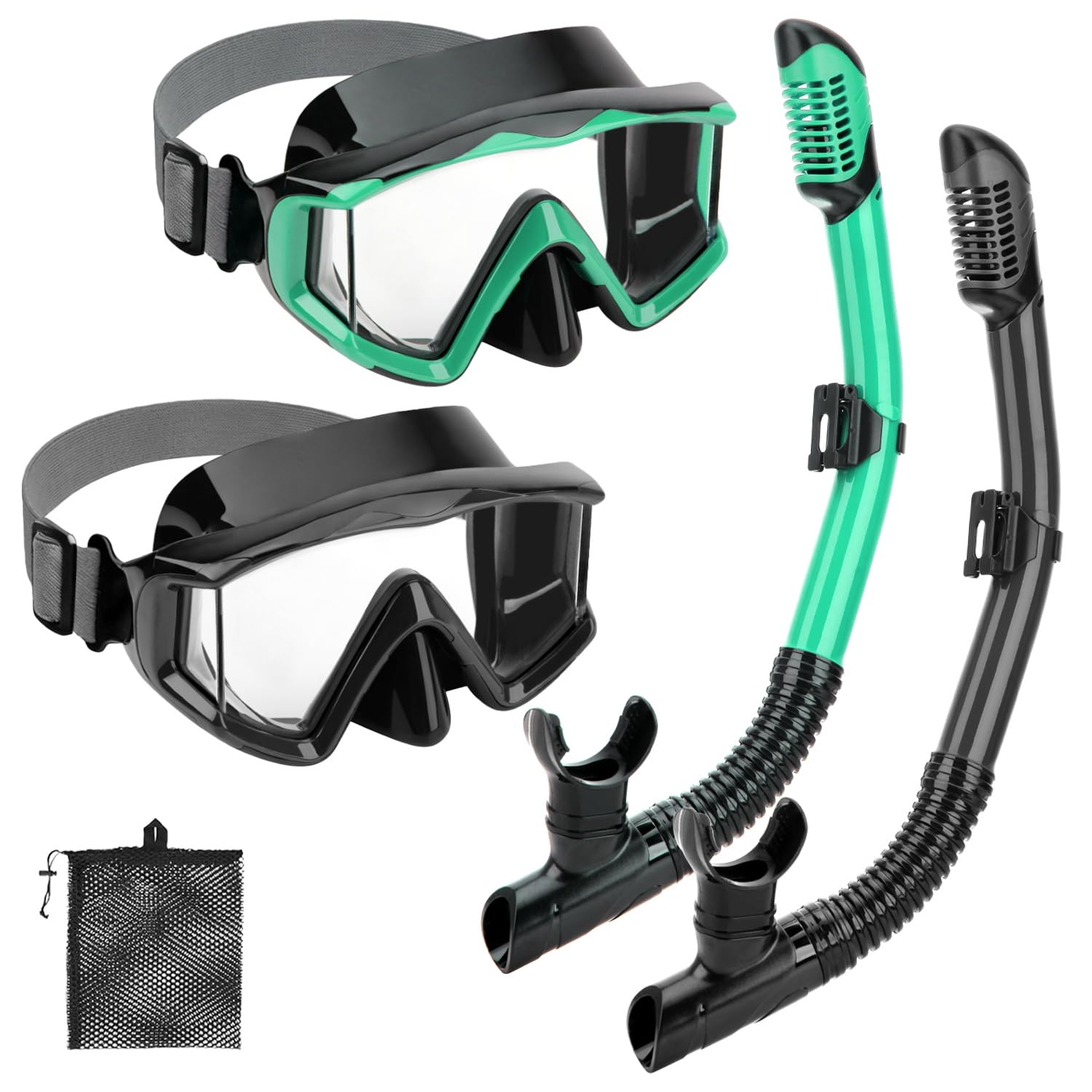 Snorkeling Gear for Adults, 3 Window HD Wide View Adults Snorkel Set