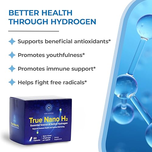 Miniatura 3 de True Nano H2 by H2 Universe - Hidrógeno molecular con nanoburbujas de hidrógeno activo, aumenta la energía, potente antioxidante, 60 cápsulas