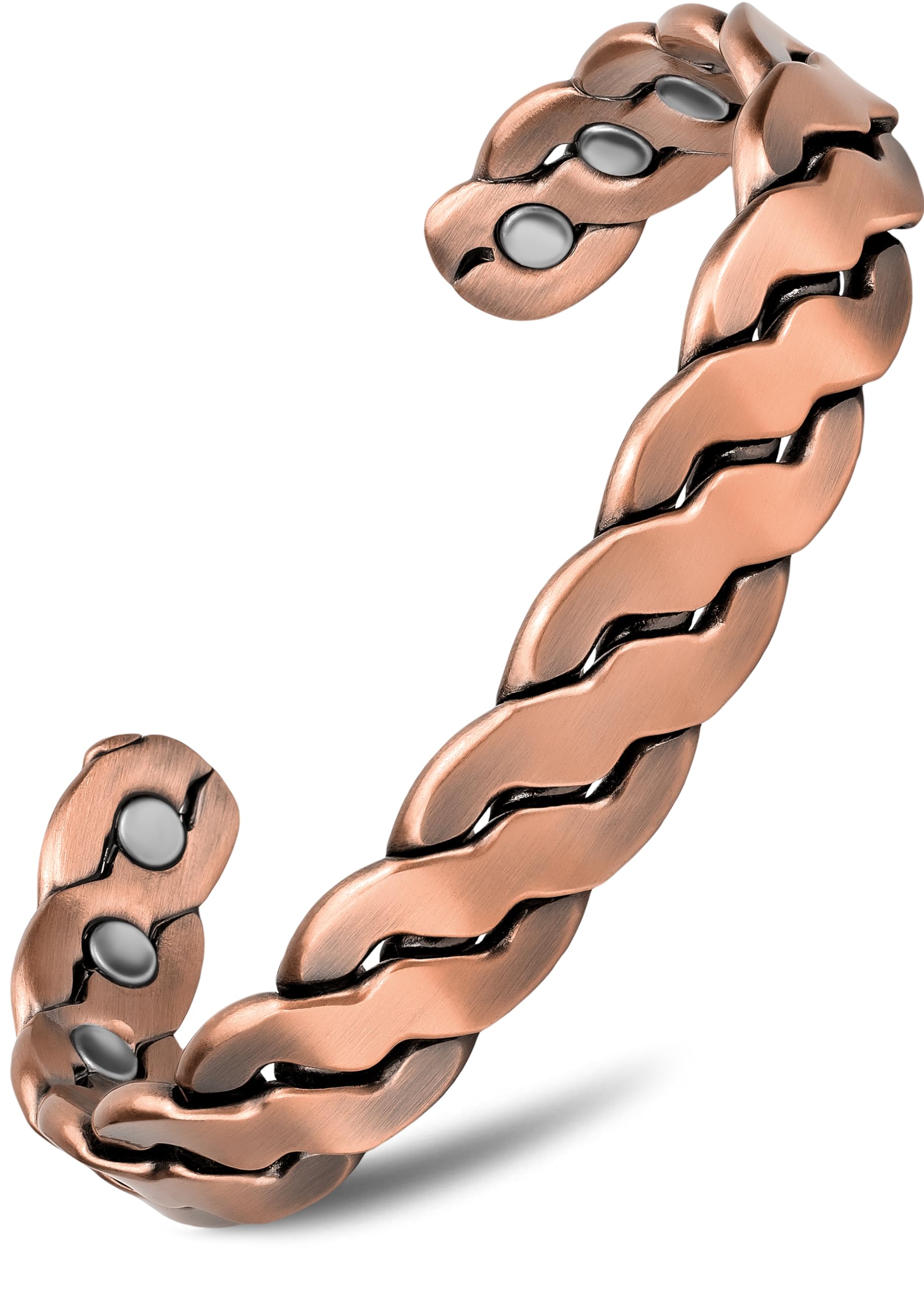 Pure Copper Magnetic Bracelet - Magnetic Copper Bracelets for Men - Adjustable Length with Sizing Tool