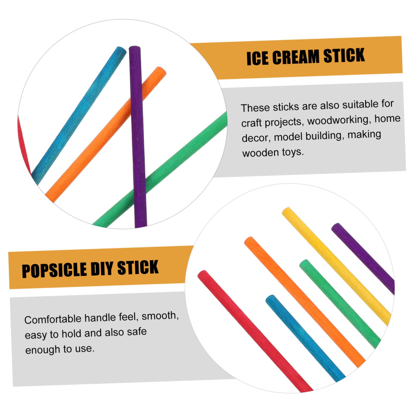 Bâtonnets de Glace en Bois Diy, Lot de 500 Pièces pour Bricolage