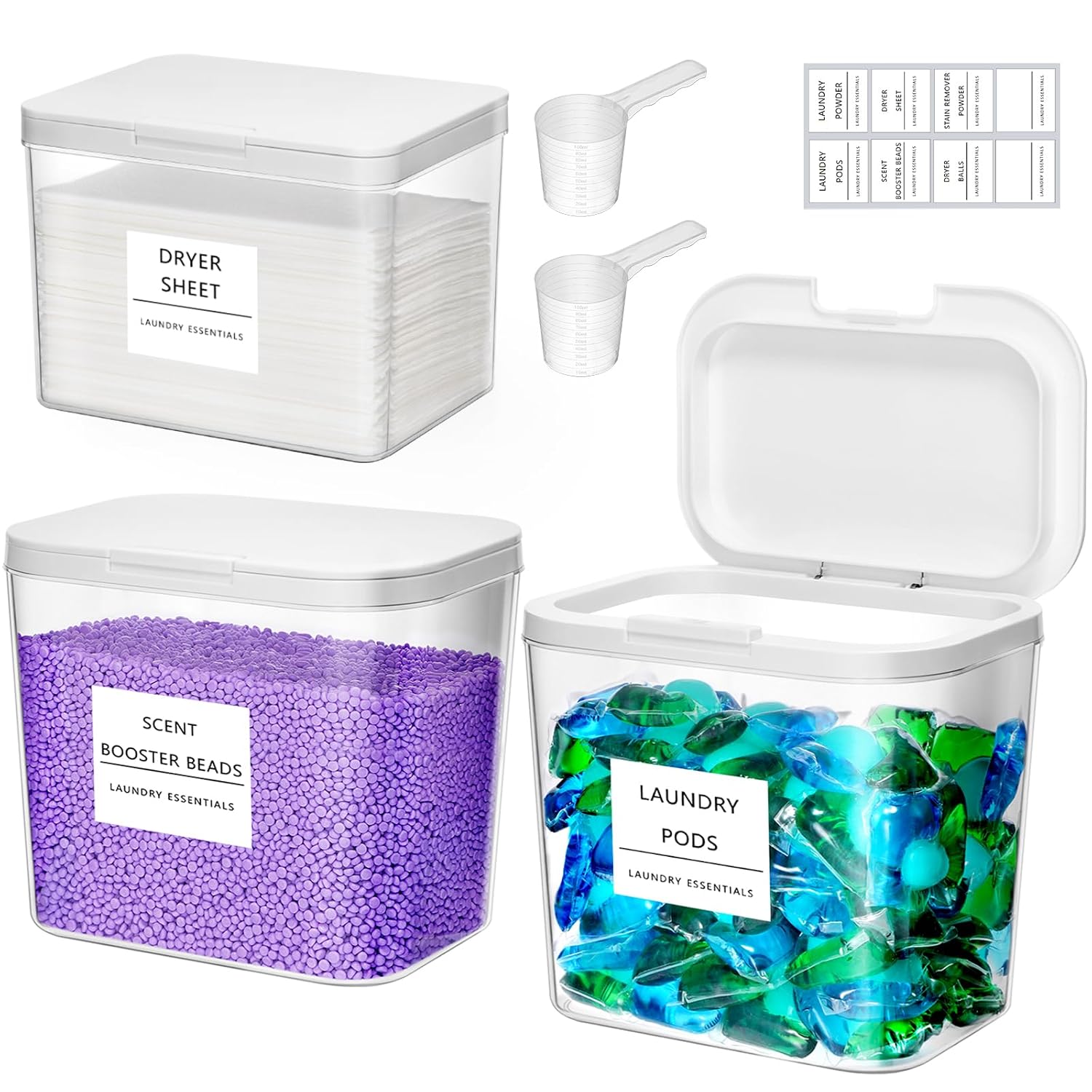 Lifewit 2 1 Laundry Pods Container Dryer Sheet Holder Large Powder Detergent Dispenser Storage Jars Laundry Room Containers
