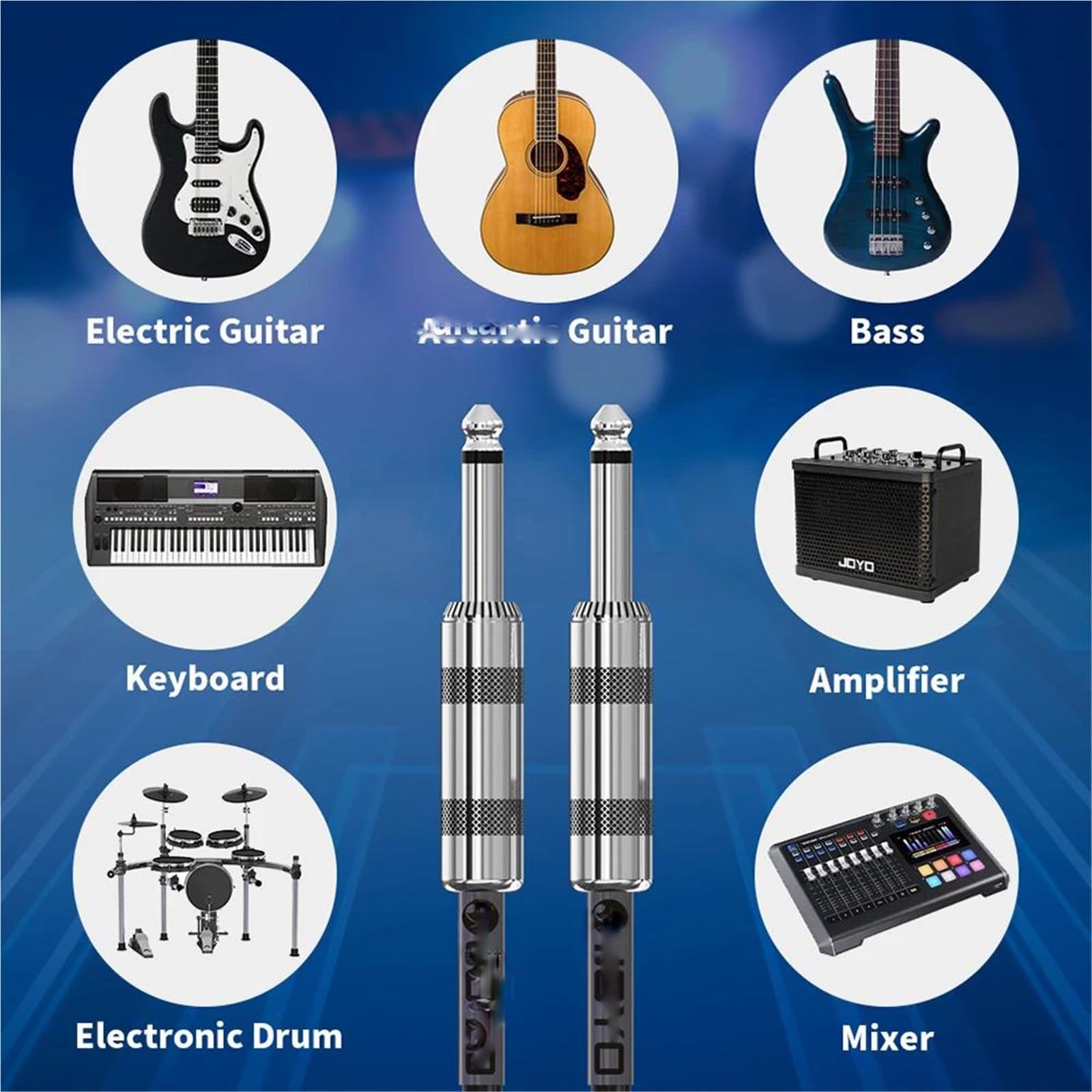 Kable Audio Gitary Kabel 1/4 Cala Do Akcesoriów Gitar Elektrycznych I Instrumentów Muzycznych
