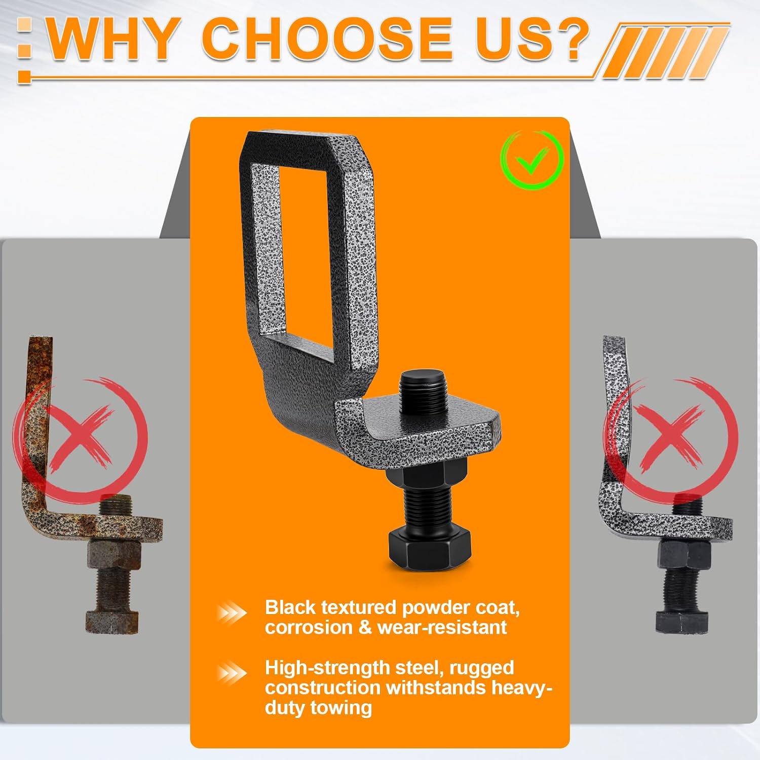 2.5" Anti Rattle Hitch Clamp, Heavy Duty Hitch Tightener with 2 Silencer Pads & Pin, Noise Reduction & Secure Trailer Towing, Anti Rust Powder Coat Hitch Stabilizer for Corrosion Resistance